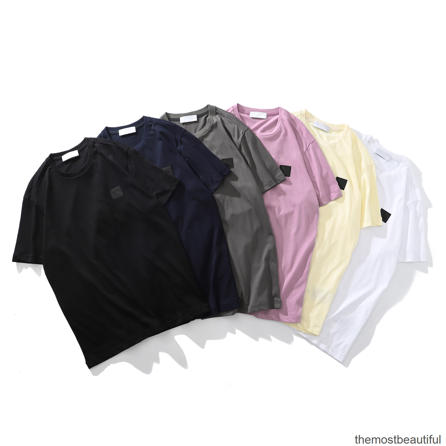 

Men's T-Shirts Short Clothing sleeve Tees Polos Mens Summer simple icon high quality cotton Casual solid color T-shirt Men Fashion Top ZJDZ, 1# packing bag