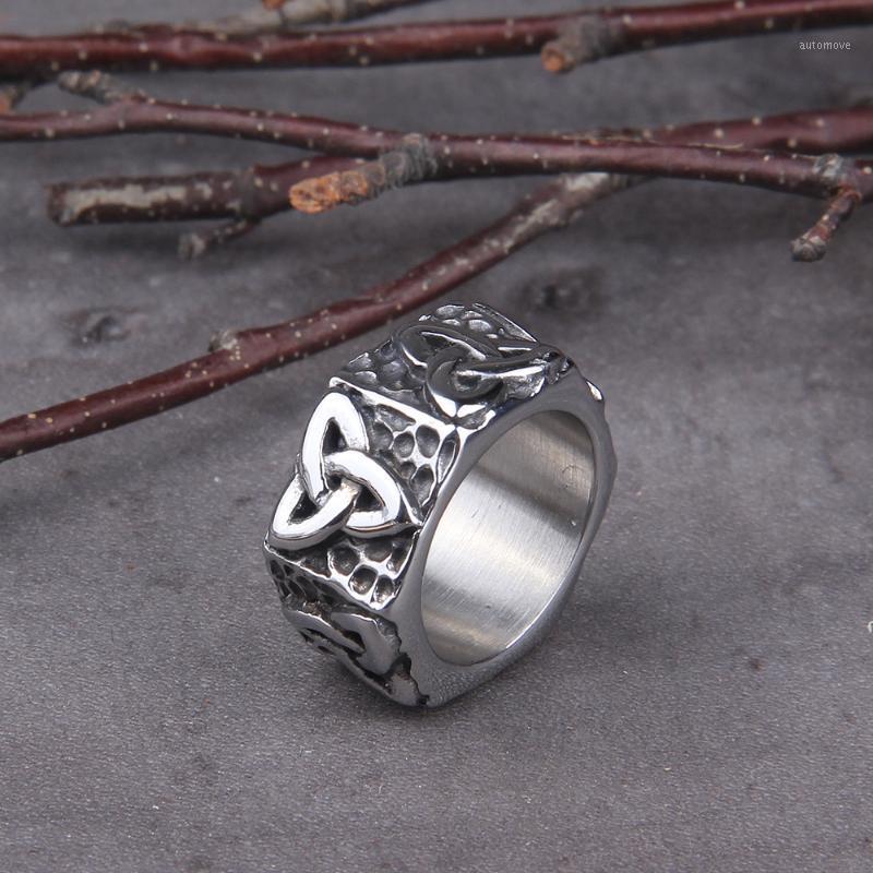 

Dropshipping 316L Stainless steel Fashion Valknut MEN and women fashion Odin Norse Viking Amulet Rune words RETRO Rings Jewelry1