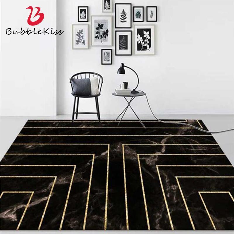 

Bubble Kiss Area Rug For Living Room Imitation Black Marble Gold Geometric Line Bedroom Carpet Modern Kids Decor Boy Floor Mat1