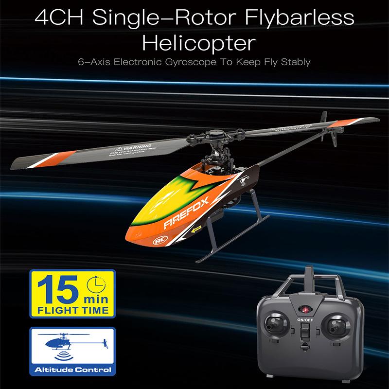 

4CH Single-Rotor Flybarless RC Helicopter 6-Axis Electronic Gyroscope Barometer Altitude Hold Aerobatic Flight RC Aircraft Model