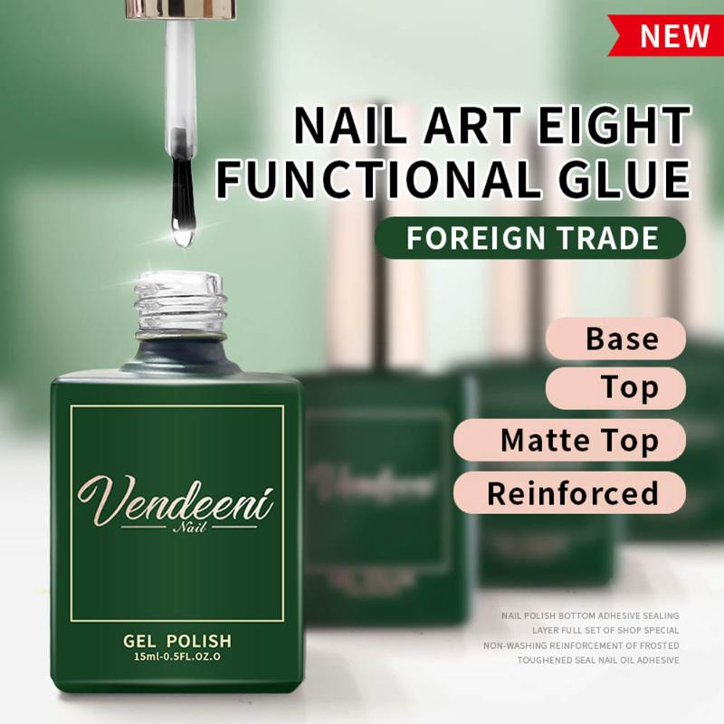 

Vendeeni Nail Art Functional Gel Top Base Coat Tempering Matte Top Coat Reinforcing Gel Blossom Foil Transfer 15ml, Foil transfer gel