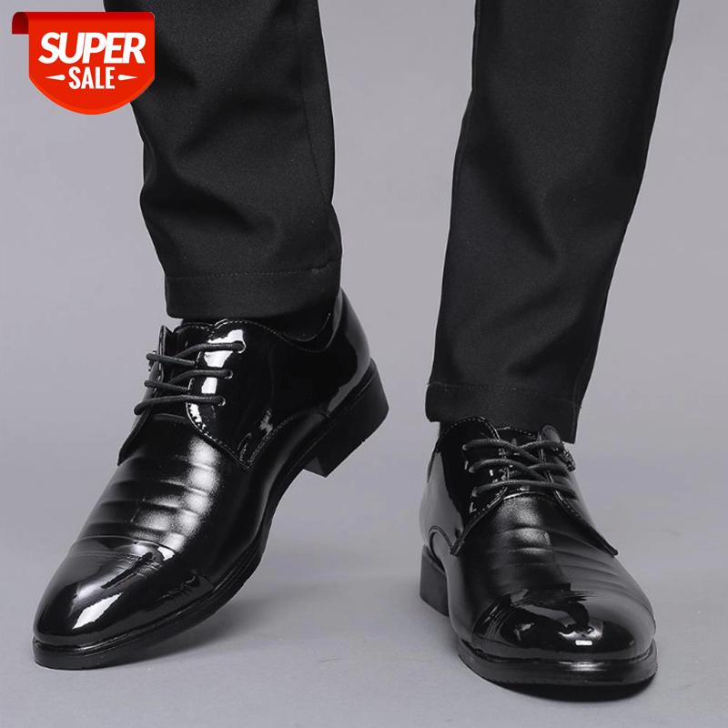 

Black Classic Men dress shoes Big size 48 fashion Llace-up Wedding Office Formal Leather Shoes Deodorant Wear-resistant #UO62