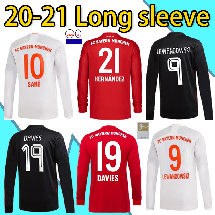 

20 21 LEWANDOWSKI SANE GNABRY MULLER THIAGO HERNÁNDEZ MARTINEZ Fans Version Home Away long sleeve Soccer Jersey Man + Kids Football Shirt, Home adult suit