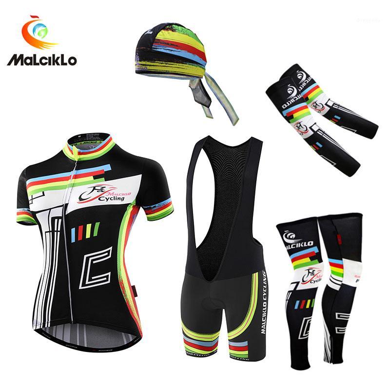 

Malciklo Women Cycling Jersey Set Summer Anti-UV 2020 Bike Wear Short Sleeves Cycling Clothing Kits Maillot Ropa Ciclismo1, Lavender