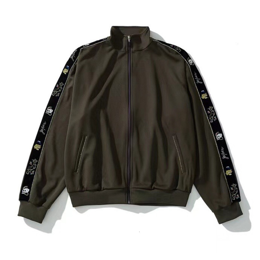 

2021 New Army Green Kapital Jacket Men Women Tokyo Limit Zip Gold Embroidered Ribbon Sport Coat Clothing Fashion 26wr