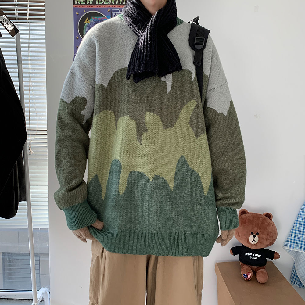 

Blouse 2021 Men's Autumn New Winter Fresh Little Gradient Sweater Leisure Male Clothing X47O, Light blue.