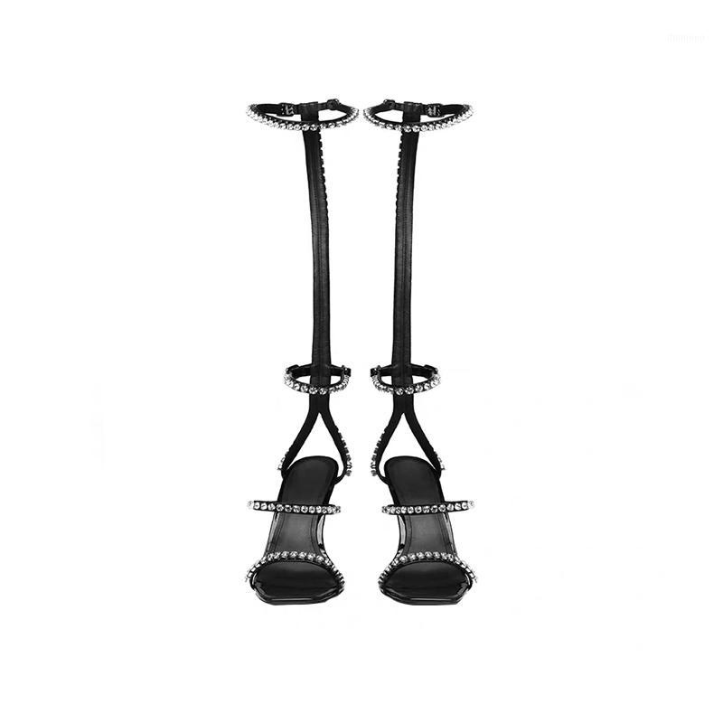 

Bling crystal embellished sexy ladies women sandals clear acrylic heel women party shoes1