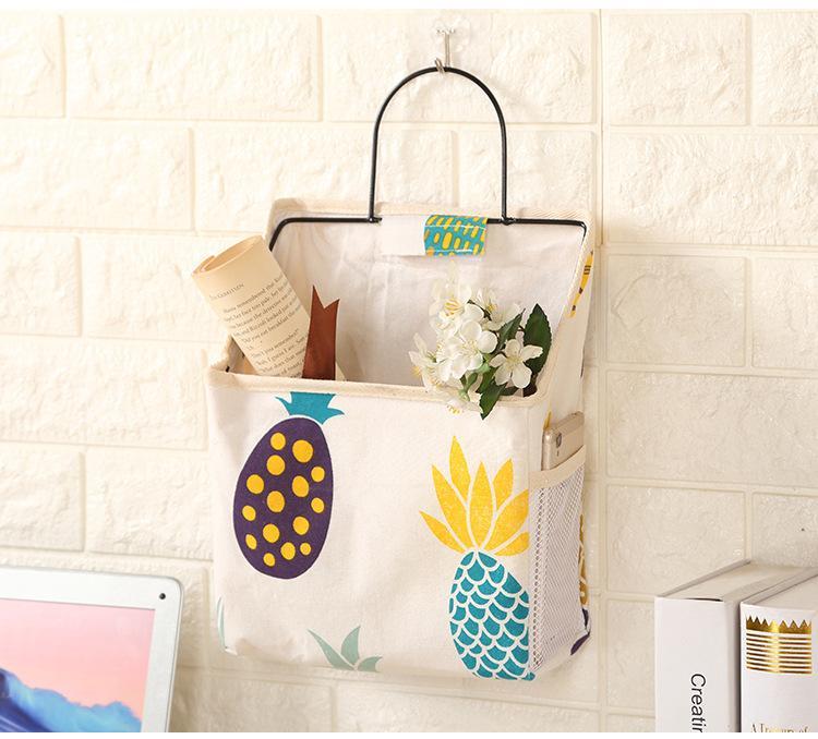 

Dorm Room Phone Book Magazine Storage Bag Holder with Hook Bed Pocket New Lattice Hanging Storage Bag Bedside Organizer1, Grey triangle