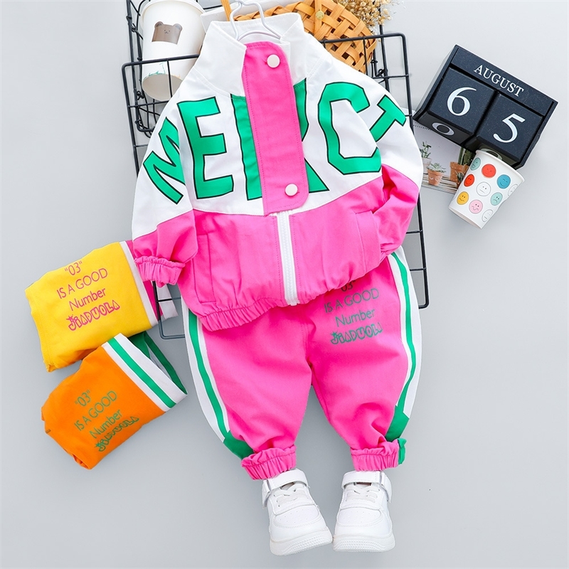 

Autumn Kid Boy Girl Clothing New Casual Tracksuit Long Sleeve Letter Zipper Sets Infant Clothes Baby Pants 1 2 3 4.5. Years 201116, Orange