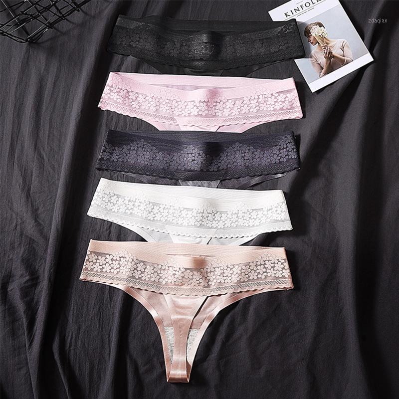 

Sexy Underwear For Female Lace Thong Woman Panties Low Rise Sexy Ice Silk Seamless Panties Woman G-string High Quality1