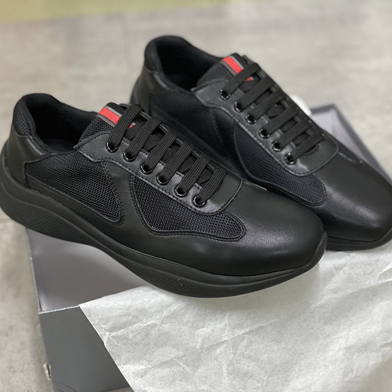 

Men Designer america cup Leather Sneakers Men designer shoes Real Leather Flat Trainers Black Casual Shoes Runner Trainers With Box, Color 8