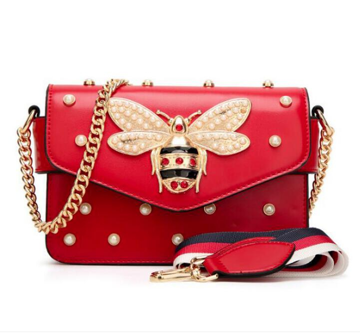 

2020 Women Color Splicing Little Bee handbag Fashion Magneti designer luxury handbags purses Casual Shoulder Bag cross body Bag mini purse, Pink