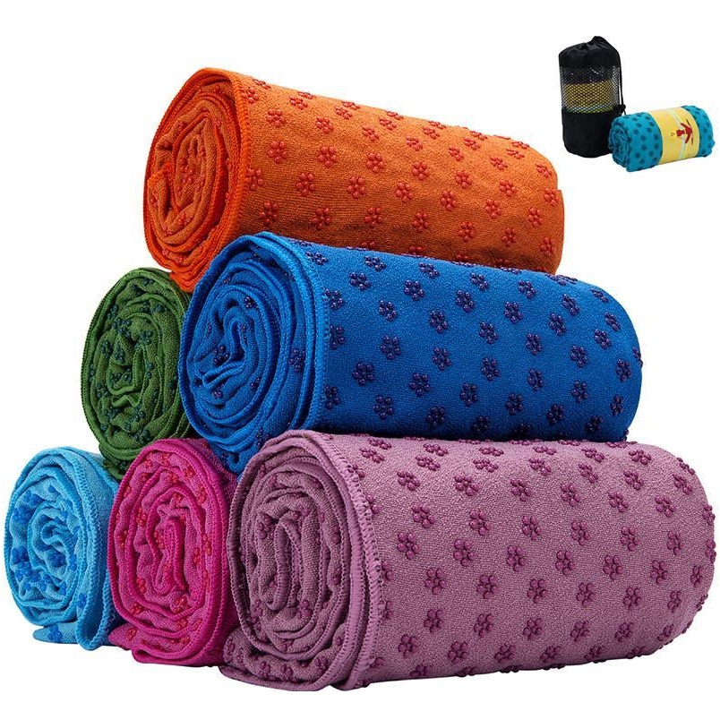 

7 Colors Yoga Mat Towel Blanket Non-slip Microfiber Surface With Sile Dots High Moisture Quick Drying Carpets Yog jllbRU bdebag, As pic