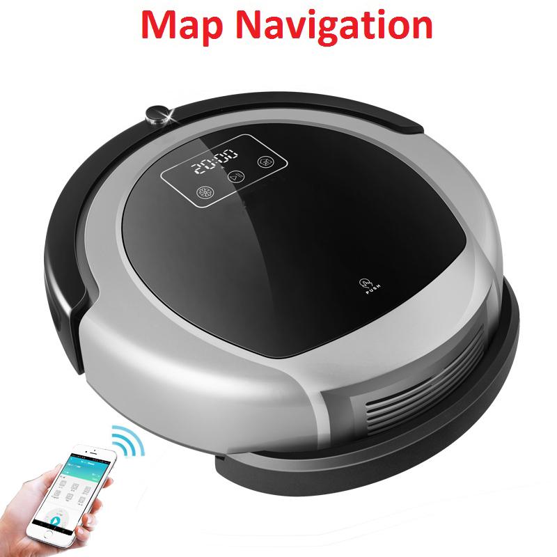 

WiFi Smartphone App Control 2D Map Navigation,Memory,Gyroscope,Water Tank Wet and Dry Intelligent Vacuum Cleaner Robot B6009