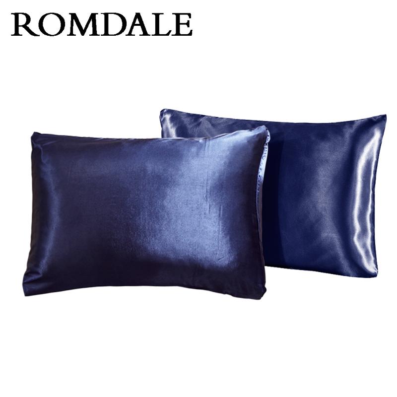 

Romdale Satin Pillowcase for Hair and Skin, 2 Pack Stardand Size (20x26 Inches) Envelope Pillow Cases, Black
