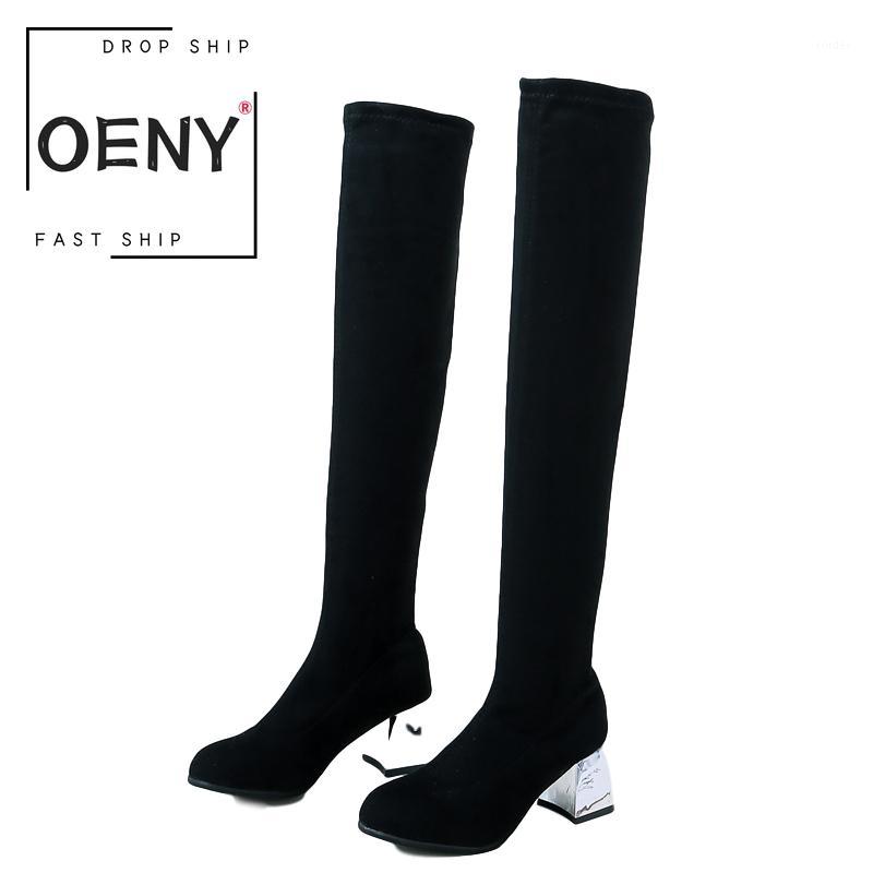 

New Winter British Retro Style Womens boots Solid color Non-slip Warm over the knee Boots Plus Size US 4-13 Botas Mujer Invierno1, Black