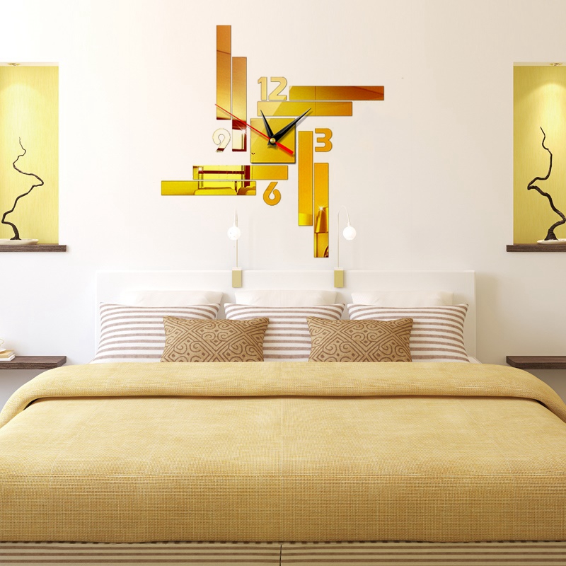

DIY Modern 3D Creative Clock Acrylic Mirror Stickers Fashion Wall Clock Living Room Quartz Needle Horloge Home Decor Wallclock