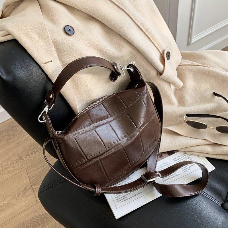 

2021 Fashion Women's Shoulder Bags Square PU Leather Crossbody Bag Female Small Packet Daily Shopper Bag, Black