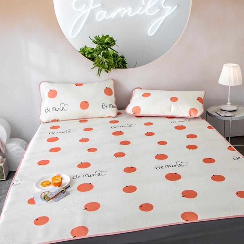 

Ice Silk Seat Three-Piece Set 180X200cm Summer Cool Ice Silk Bed Supplies Set-Mat Mattress Topper Pad With 2 Pillow Covers