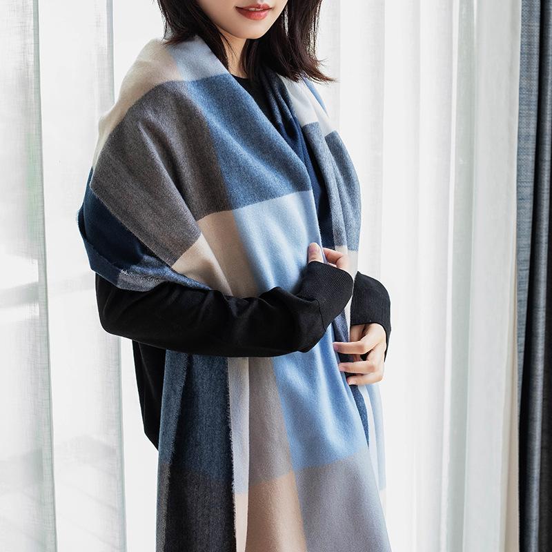 

2020 new scarf women autumn and winter thick warmth imitation cashmere large plaid scarf women winter shawl western style