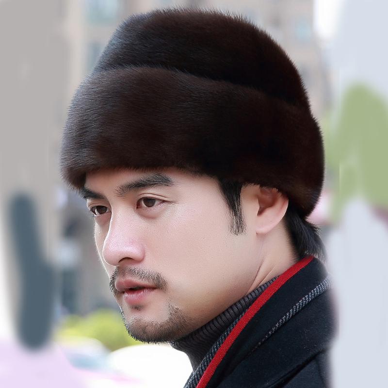 

Aorice man real hat cap 2020 new winter snow unisex natural beret hats caps HF003, Black