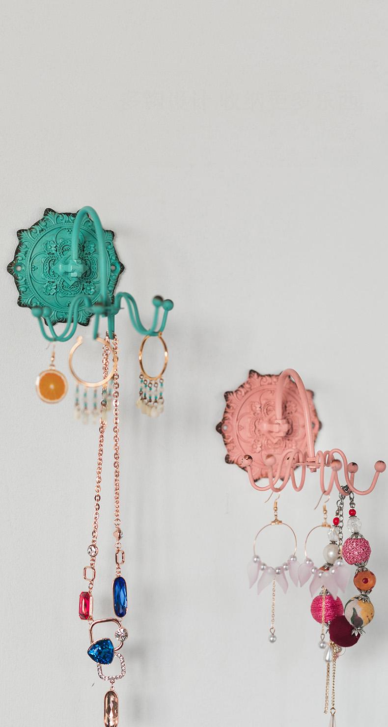 

retro handcrafted iron rotating rustic wall hooks