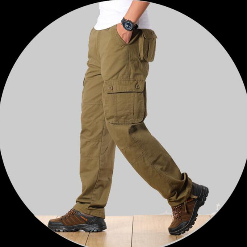 

2021 Men's Casual, Multi-military Tactical Cargo Outward Long Pants Plus Size 4244 D0u6, Army green.