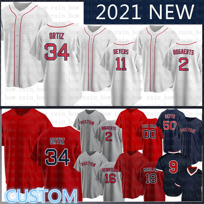 

2020 New Custom 50 Mookie Betts Baseball Jersey Ted Williams Andrew Benintendi David Ortiz JD Martinez Wade Boggs Chris Sale Dustin Pedroia, 2020 custom(hongwa)