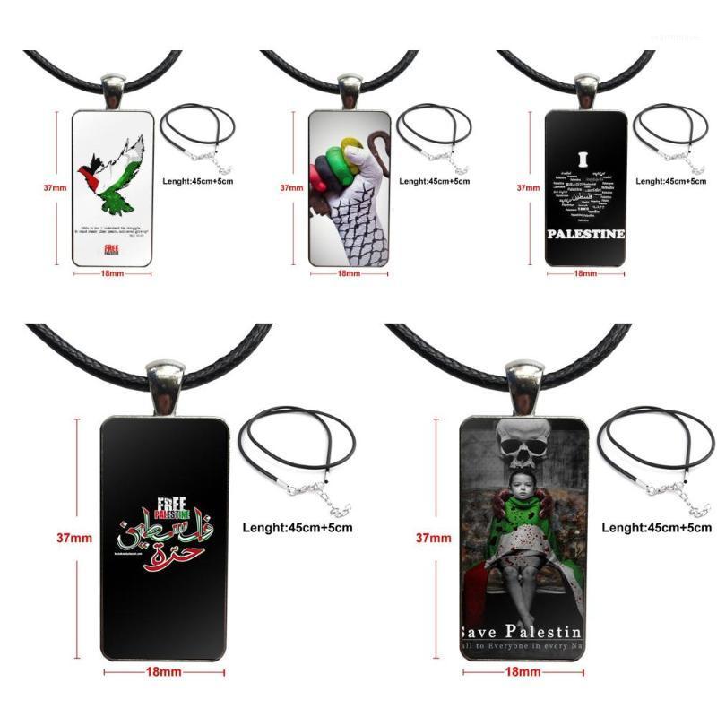 

Free Palestine Art Stop Wars For Girls Vintage Jewelry Steel Color Glass Cabochon Choker Pendant Long Rectangle Necklace1