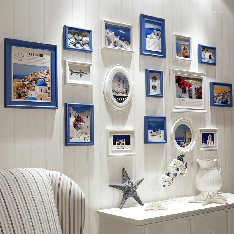 

Mediterranean Photo Wall Decoration Self-adhesive Combination Nordic Family Wall Photo Frame Creative Combination 20 Pieces/set1