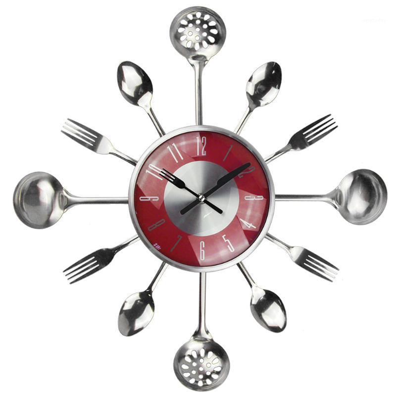 

18 Inch Large Wall Clocks Metal Spoon Fork Kitchen Wall Clock Cutlery Creative Design Home Decor Kitchen Clock 2020 New Arrival1