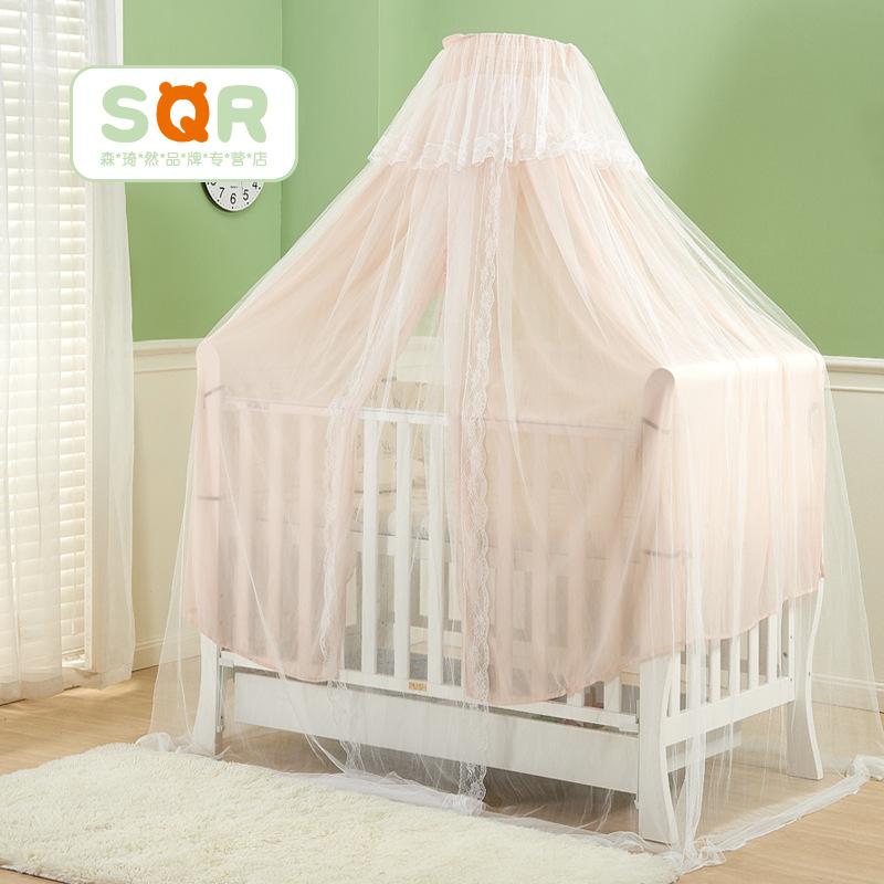 

Mosquito Net Baby Bed Crib Netting Hanging Round Shading Dome Mosquito Net For Baby Room Decor Canopy Bed Curtain Tent, White