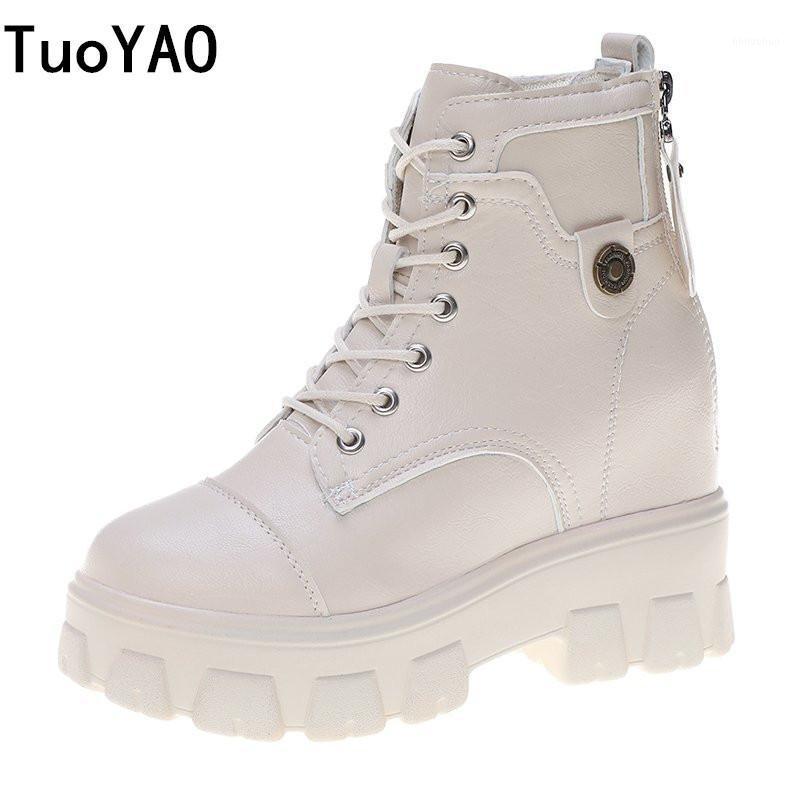 

Autumn High Platform Boots 9.5CM High Heels Women Thick Sole Shoes Black Winter Wedge Sneakers Waterproof Motorcycle Boots Woman1, Beige