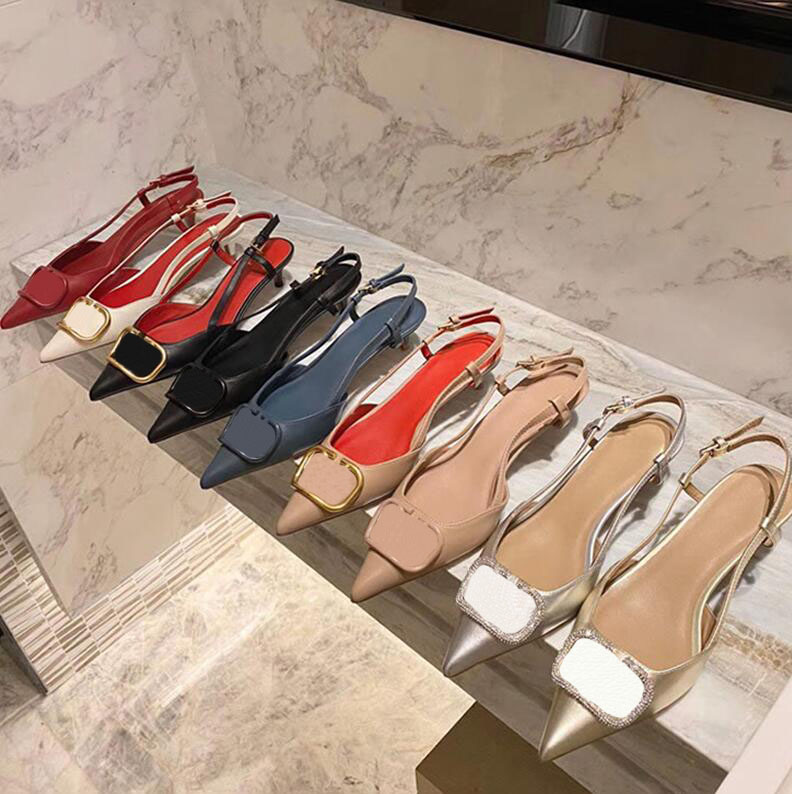 

V-buckle Women Sandals Flat Shoes 2021 Ladies Shoes Genuine Leather Flat Shoes, Woman High Heels Sexy Wedding Shoes, Black