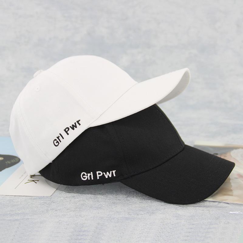 

Summer new fashion casual curved brim baseball cap letter embroidery casual duck tongue hat Han banchao, Pwr white hat jx236