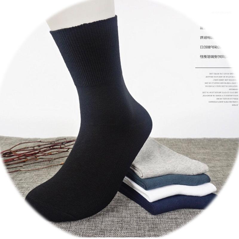 

5 Pairs Middle-aged and Elderly Diabetes Socks Loose Solid Color Cotton Socks Autumn and Winter adult wholesale tube men1, Black