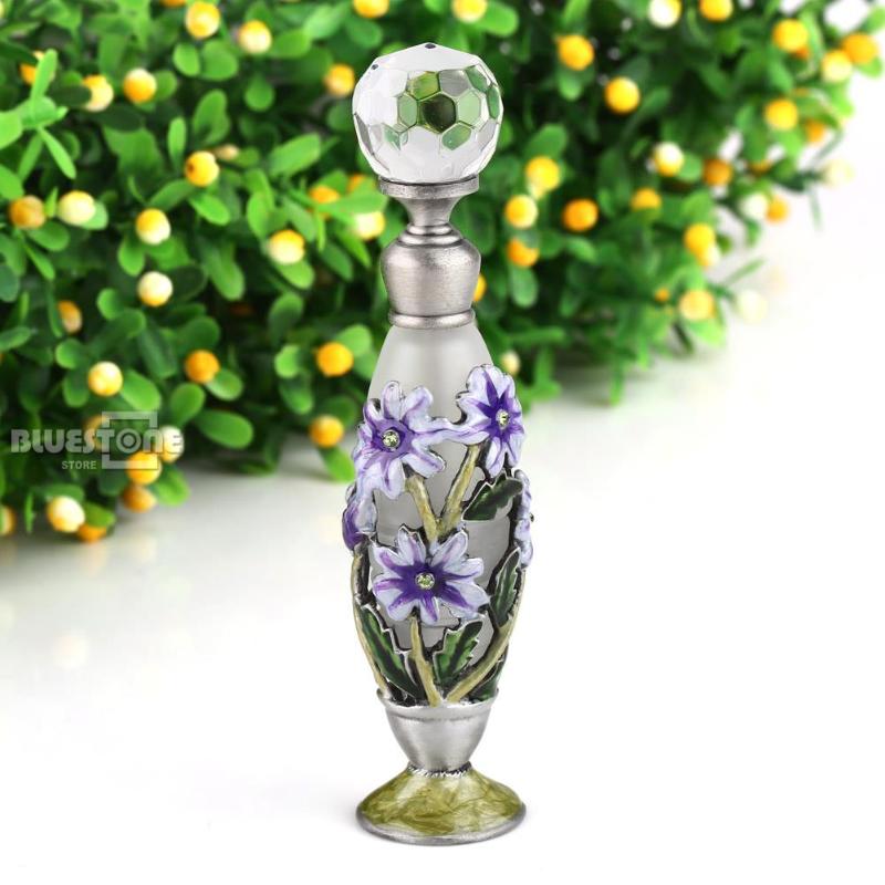 

Vintage Perfume Metal Flower Empty Bottle Refillable Wedding Decor Gift 7ml
