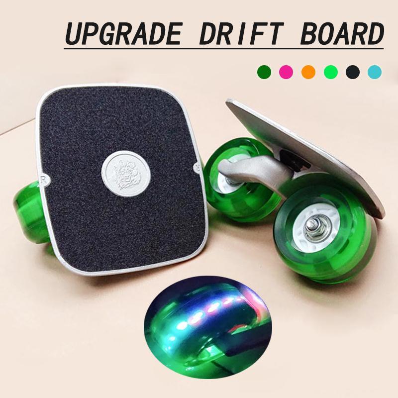 

Drift Board Freeline Roller Skateboard With Flashing Wheels Adult Portable Anti-skid Driftboard Brush Street Road Sports1, Black normal wheels
