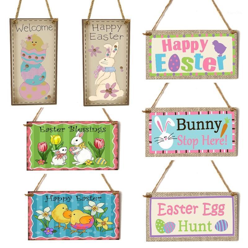 

With A Twine For Easy Hanging Easter Sign Decor Hanger Happy Easter Wooden Hanging Wall Door Decoration Sign E31