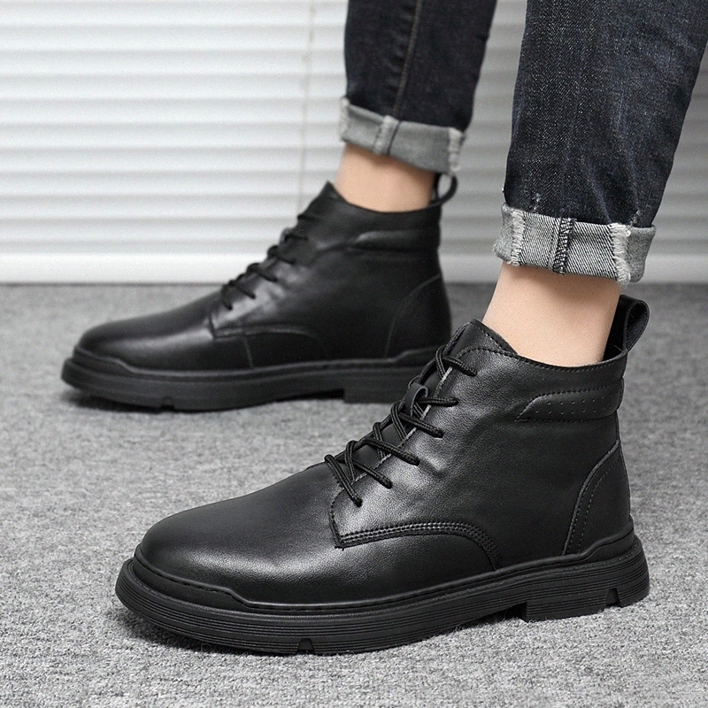 

Men's Genuine Leather Ankle Boots Handmade Top Quality Casual Sneakers Oxfords Boots Male Botas Mujer Booties zapatos de hombre #s84r