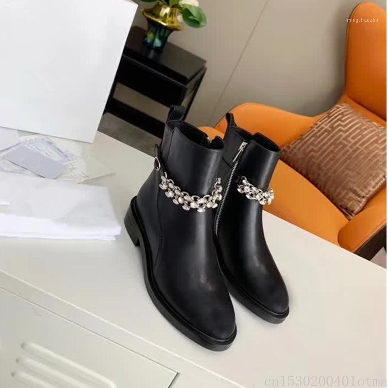 

Mental Chian Women Ankle Boots Genuine leather Crystal Women Chesale Boots Winter Motorcycle Combat Short 401, As show