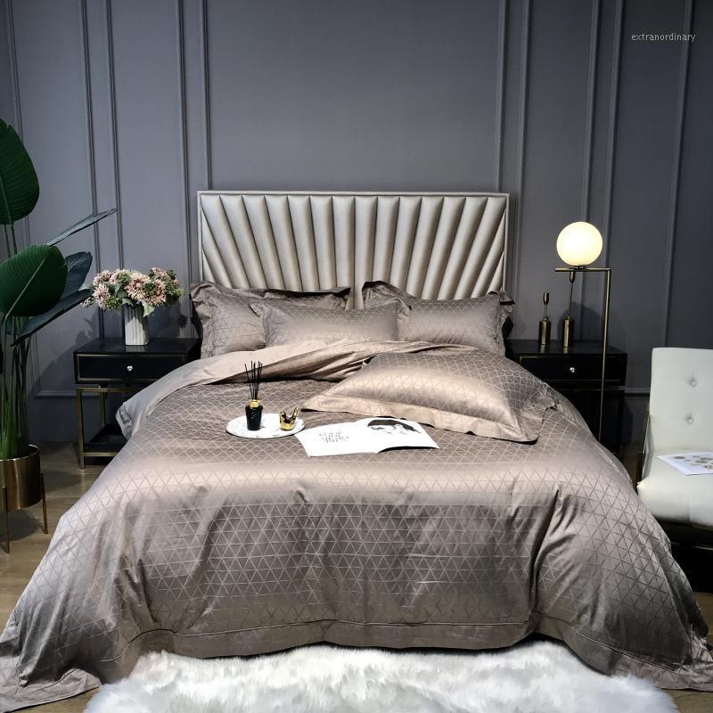 

1000TC Egyptian Cotton Bedlinen Jacquard Duvet Cover Pillowcase Flat Sheet Queen King Size 4pcs1