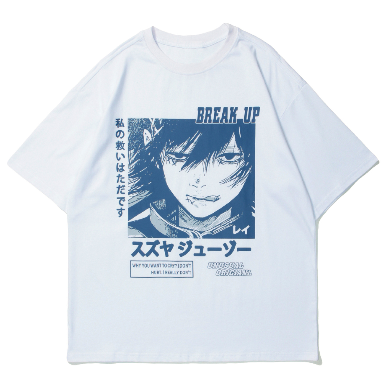 

New Hip Hop T-shirt Mens Streetwear Anime Boy Printed Harajuku Tshirts 2021 Loose Cotton Short Sleeve Shirts Summer Casual Tops Tees Vz8t, Black