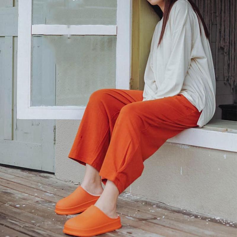 

Waterproof Non-Slip Home Slippers Winter Warm Home Indoor Cotton Non-slips Ladies Soft Slippers Memory Foam Couples Shoes men, As shown