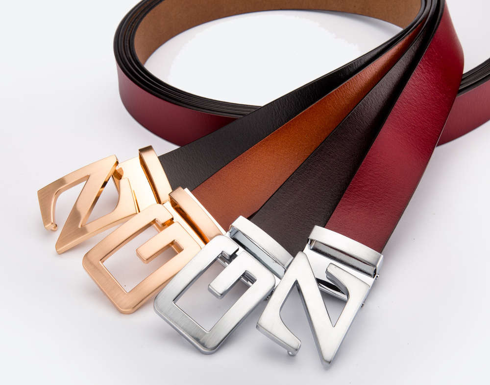 

Men's leather belt pin buckle business leisure belt trend versatile men's Jeans Belt, Black