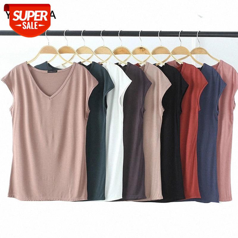 

2020 Summer T Shirt Lady Tee Tops Fashion Modal T-shirts Women Tops Harajuku Short Sleeve Female Tshirts Oversized Women Clothes #PR8s, White