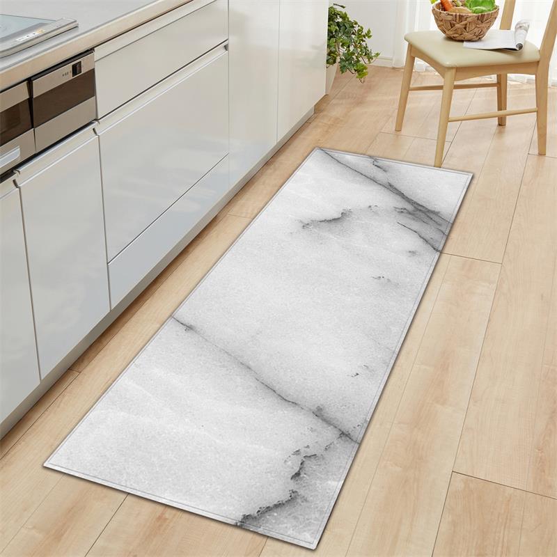 

Anti-slip Kitchen Mat Modern Bath Carpet Entrance Doormat Marble Stripes Absorbent Rugs Living Room Hallway Balcony Long Rug, L19030709