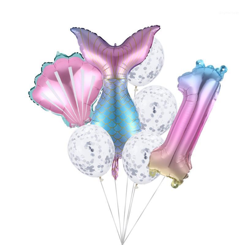

7pcs/lot Party Balloons Number Foil Balloon Girl Theme Princess Birthday Decor Baby Shower Helium Globos1 Decoration