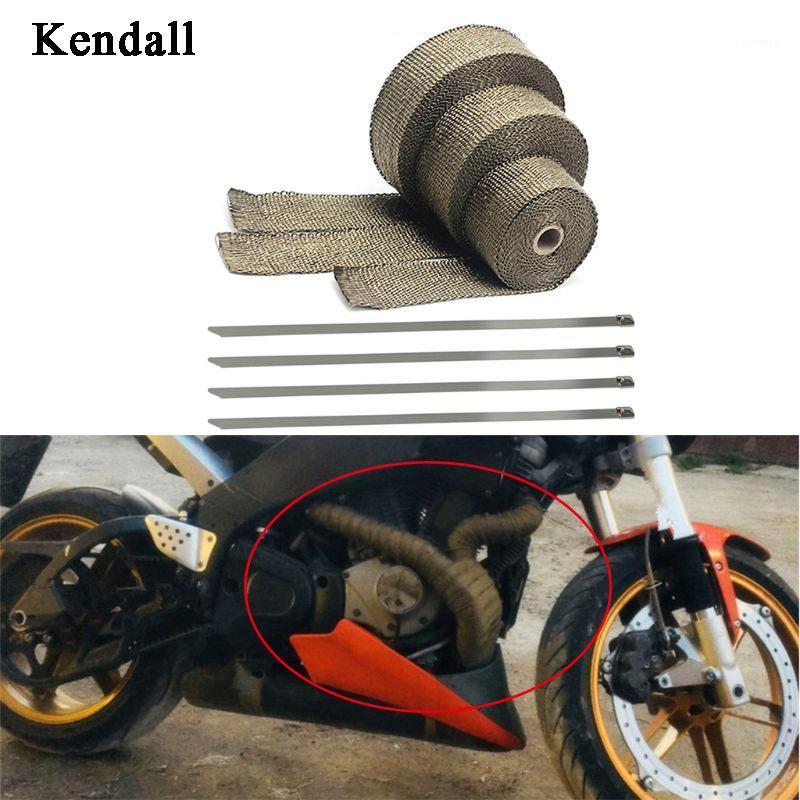 

5cm*5M 10M 15M Exhaust Heat Wrap Roll for Motorcycle Fiberglass Heat Shield Tape with Stainless Ties1