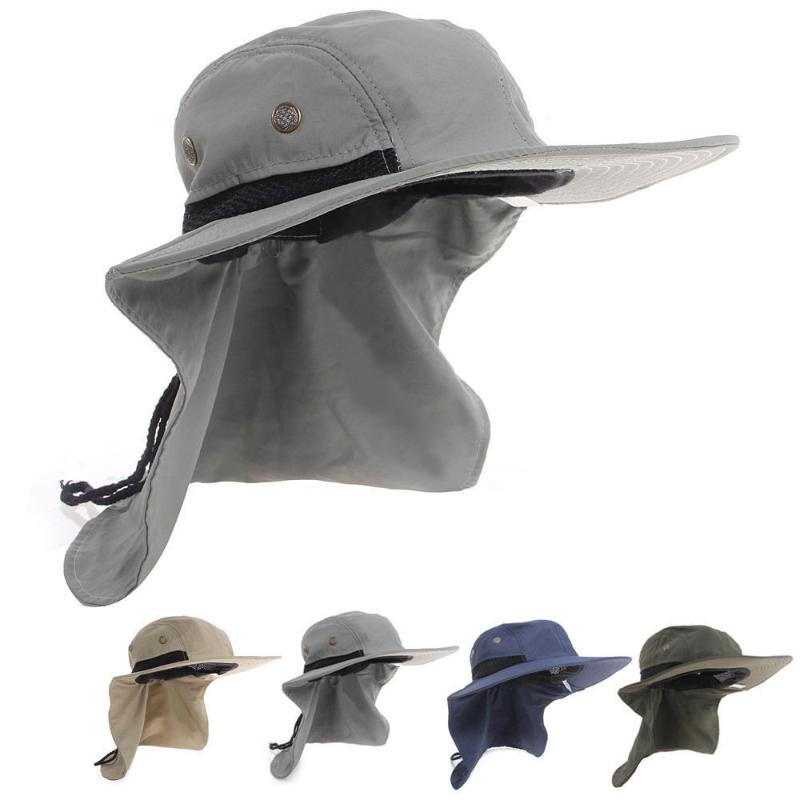

Casual Neck Flap Boonie Hat Fishing Hiking Safari Outdoor 4 Colors Sun Brim Bucket Bush Cap, Green